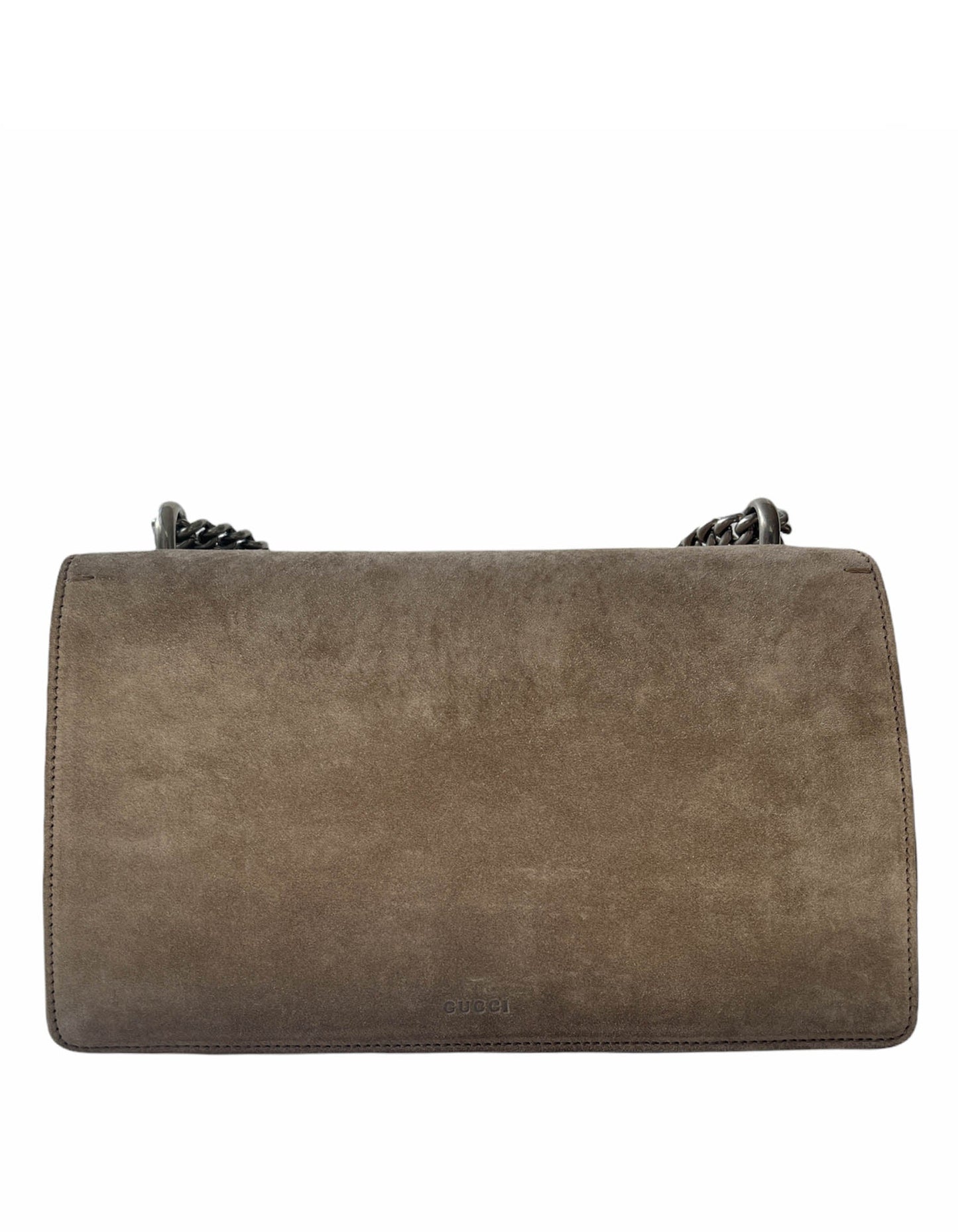 Gucci Taupe Suede Dionysus Flap Bag