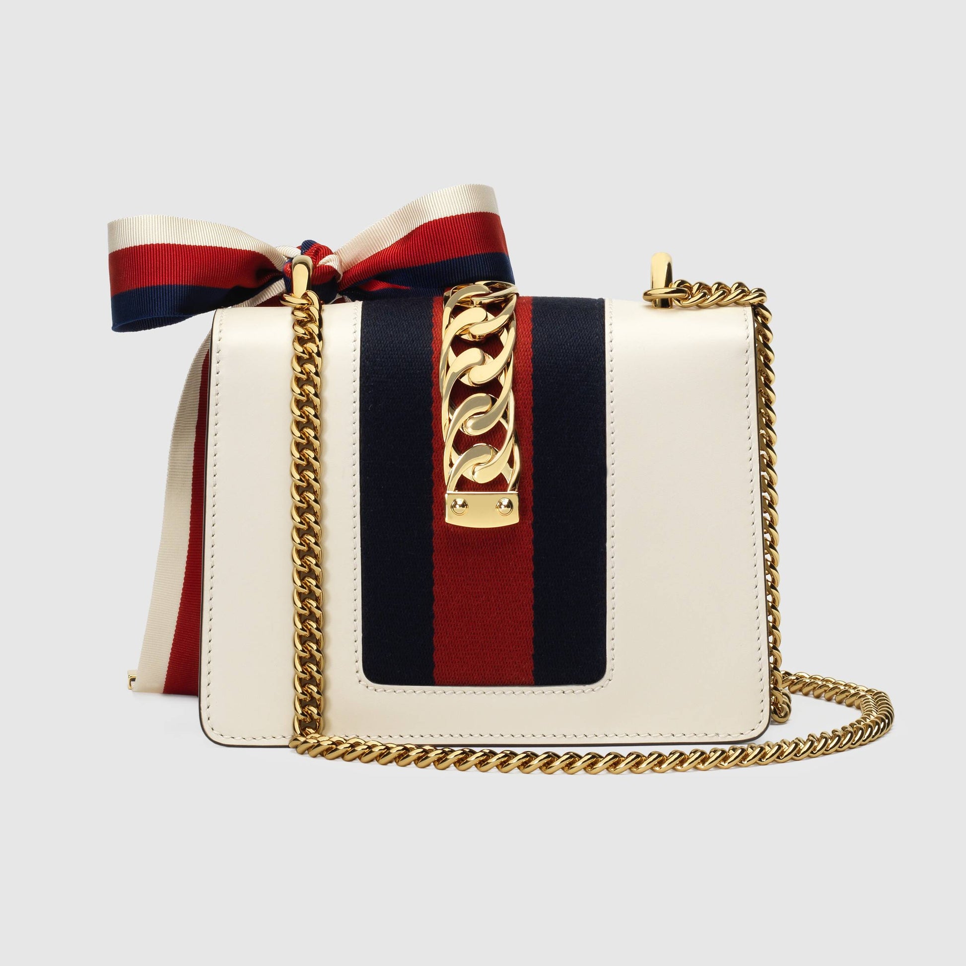 Gucci Monogram Nylon Chain Leather Crossbody