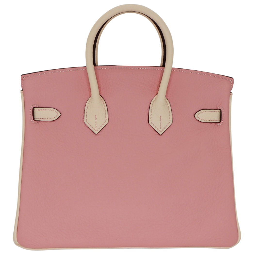 Hermes25cm Birkin HSS Rose Sakura/ Nata Clemence Leather Brushed Palladium Hardware