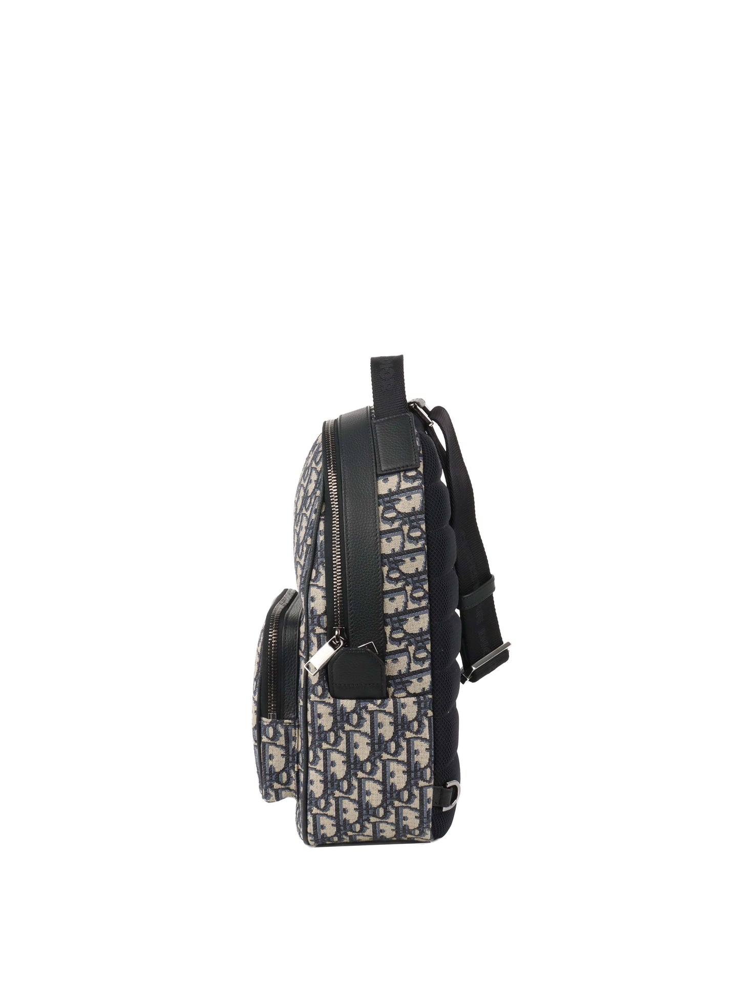 Dior Blue Oblique Canvas Crossbody Sling Bag.