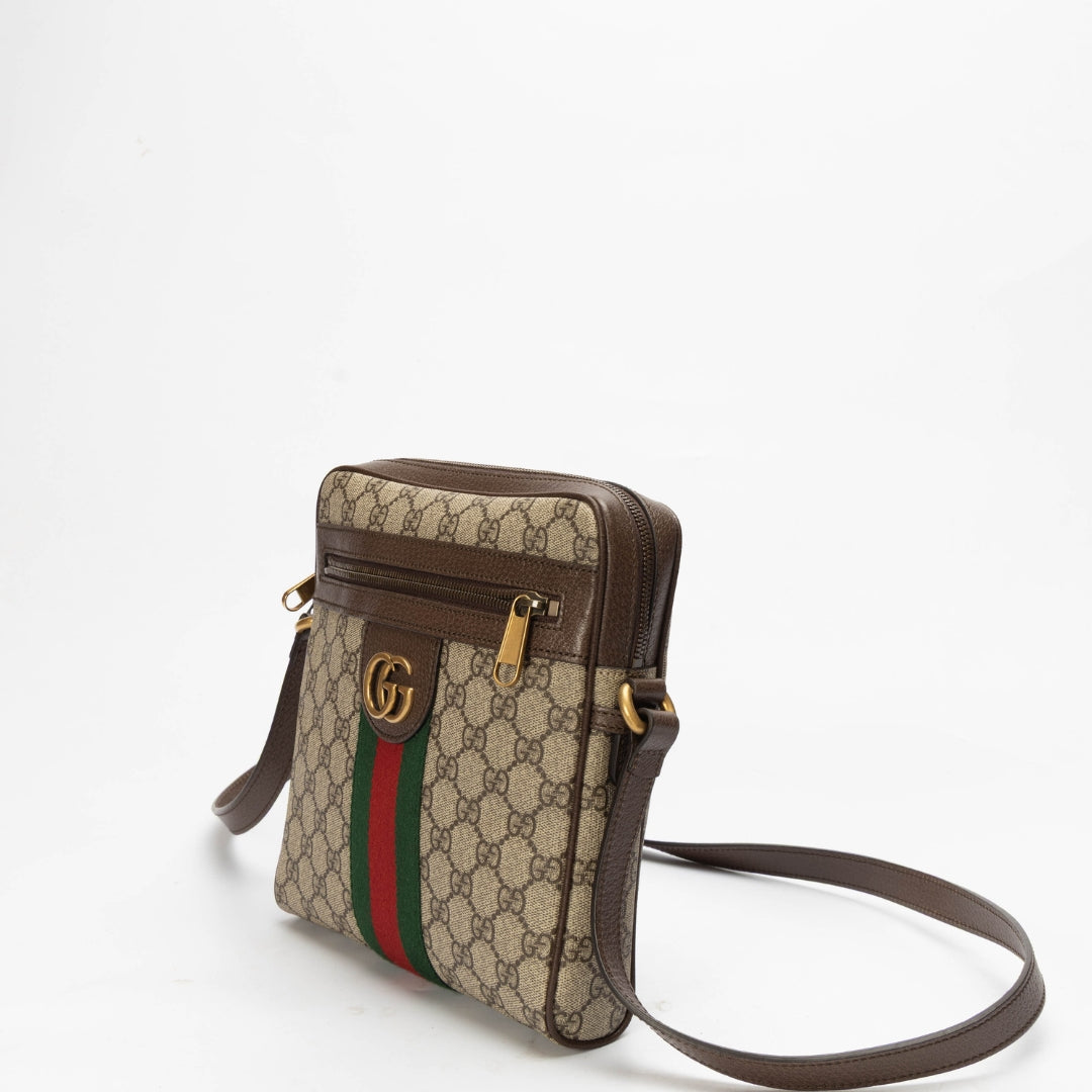 Gucci Leather Canvas Shoulder Bag