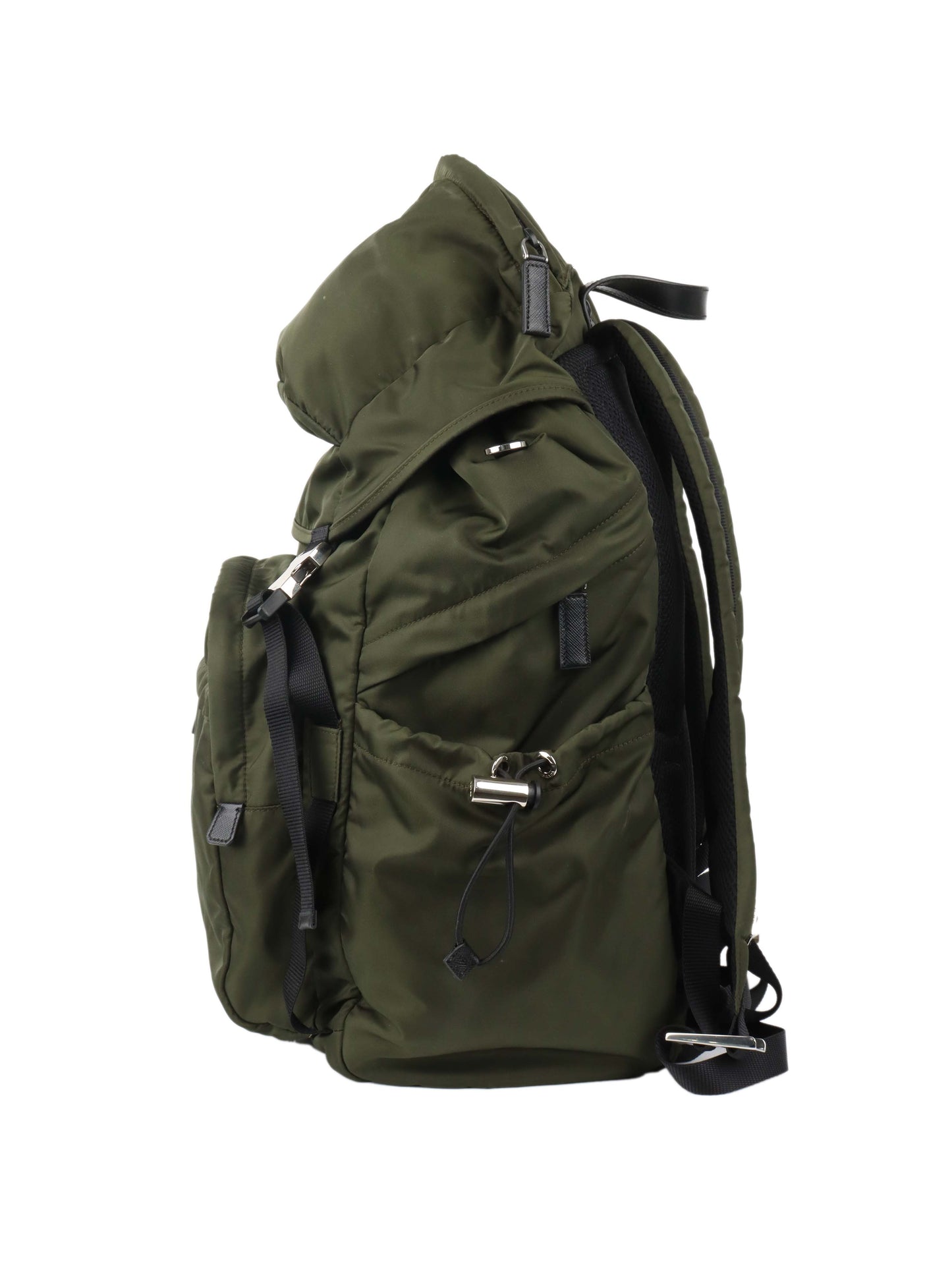 Prada Green Nylon Buckled Backpack.