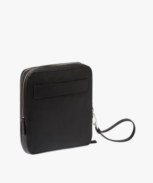 Prada Saffiano Leather Mens Bag Black