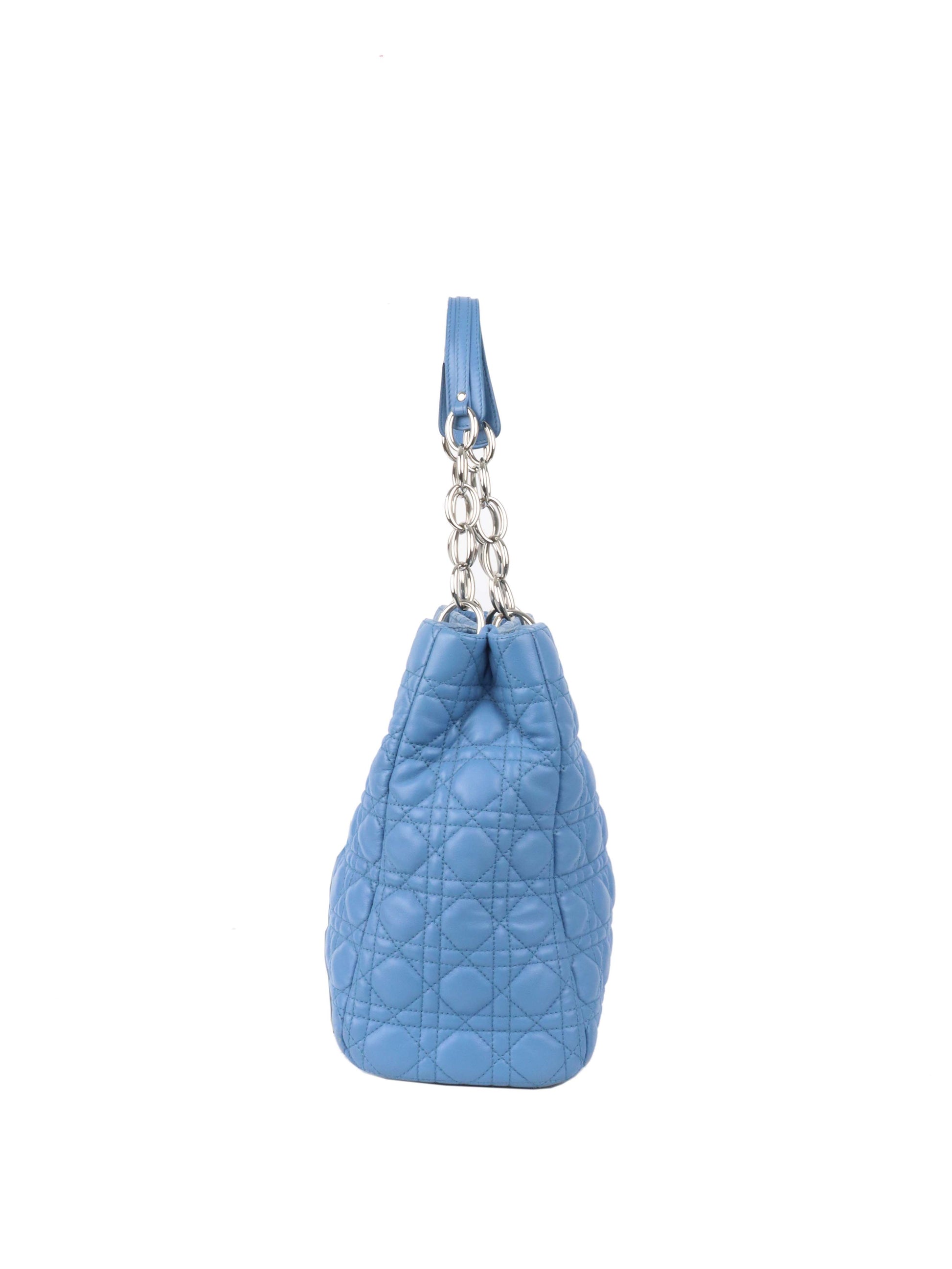 Dior Large Blue Cannage Soft Shopping Tote