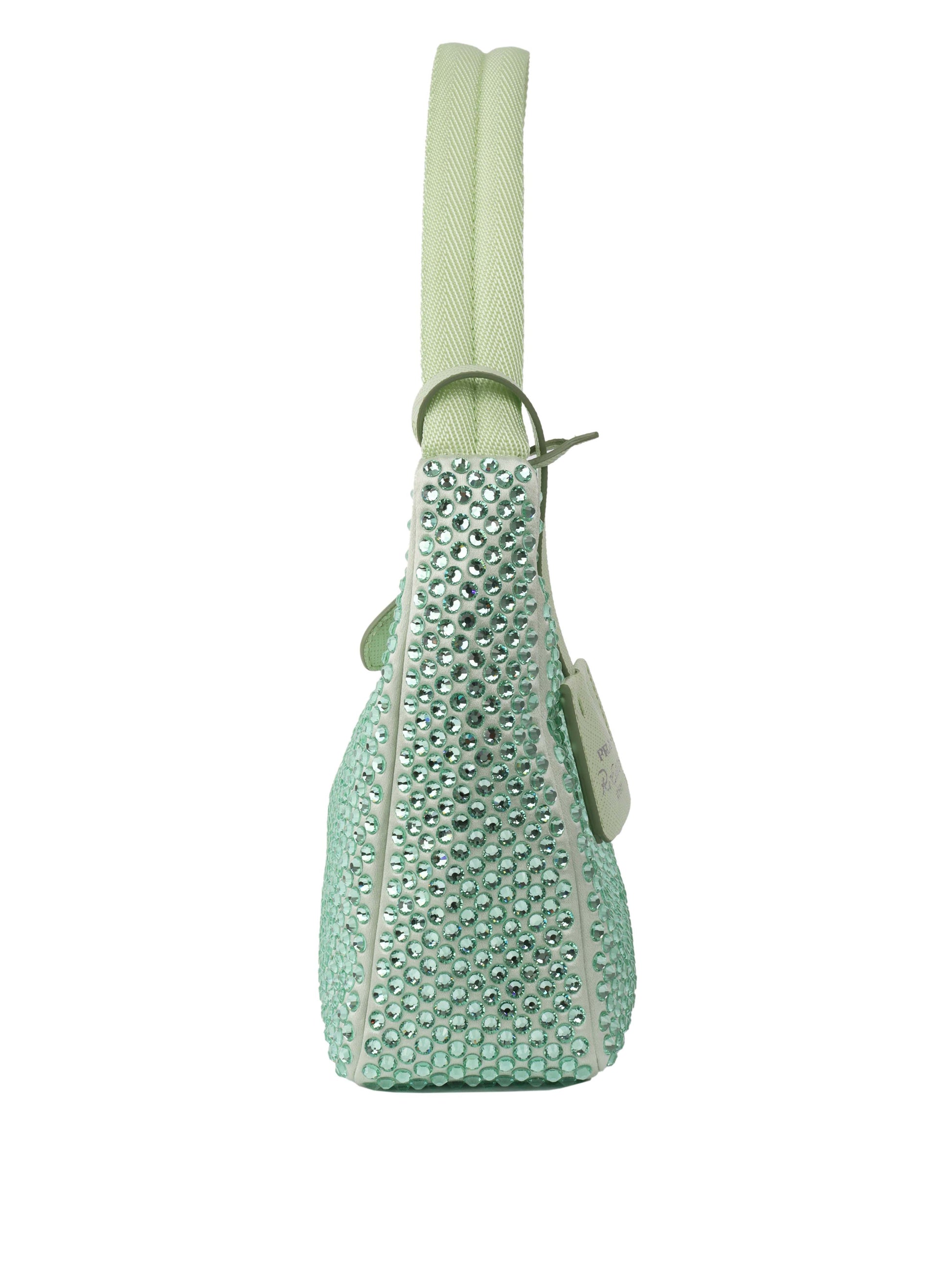 Prada Mint Green Crystal Re-Edition 2000 Shoulder Bag.