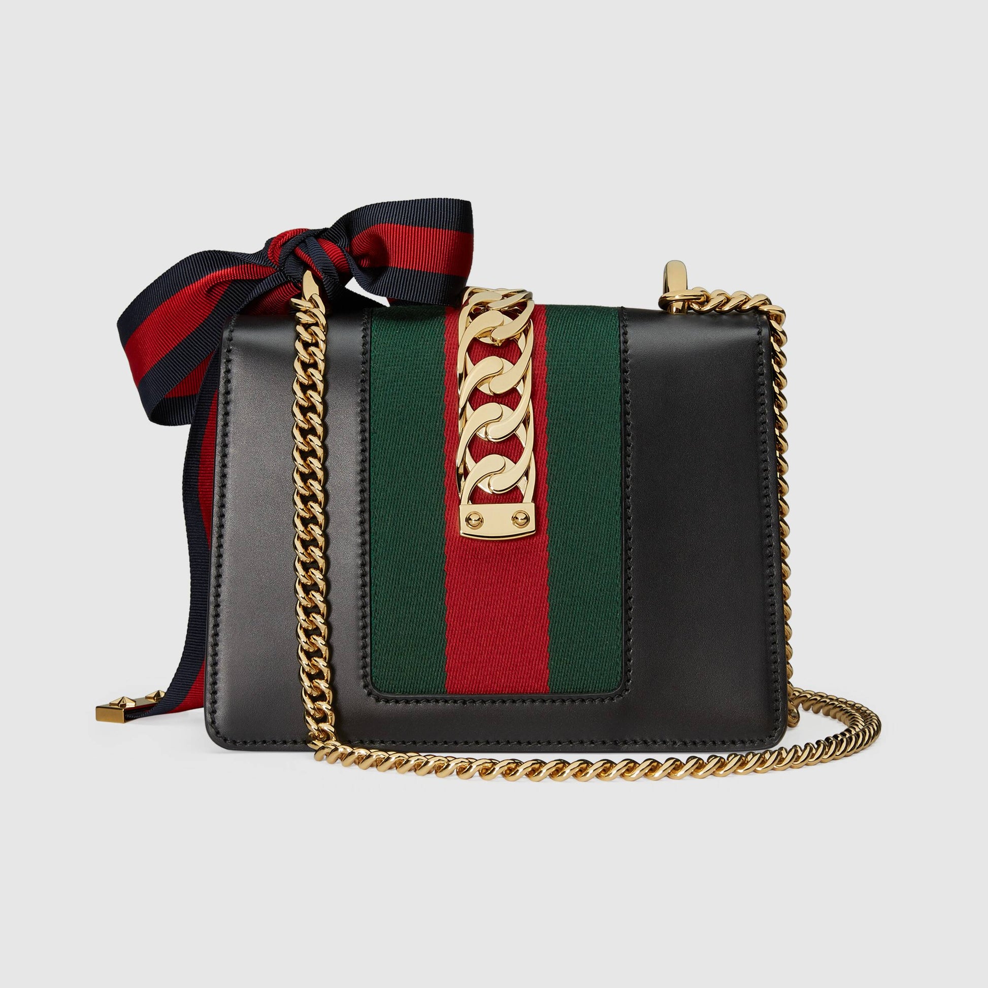 Gucci Monogram Nylon Chain Leather Crossbody