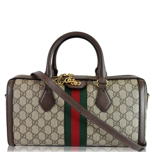 GUCCI Ophidia GG Canvas Medium Top Handle Shoulder Bag Beige 524532