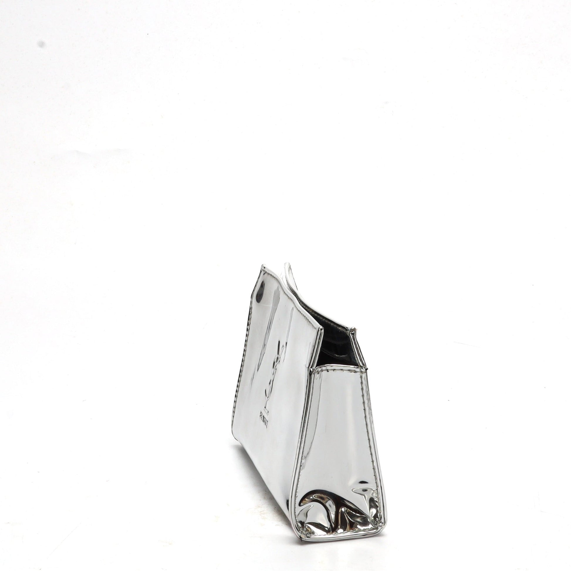Yves Saint Laurent Silver Beauty Pouch Luxury Handbag