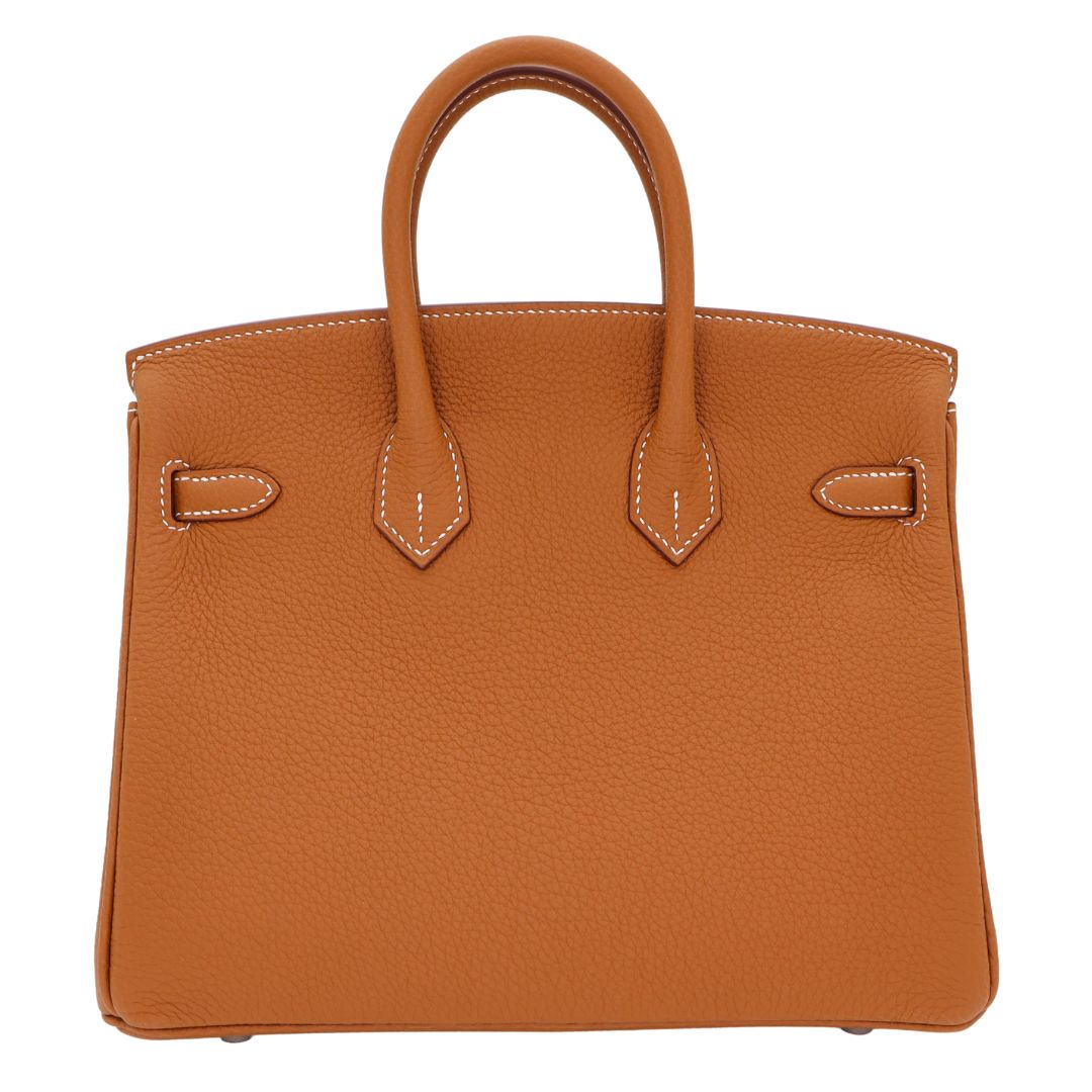 Hermes25cm Birkin Gold Togo Leather Palladium Hardware