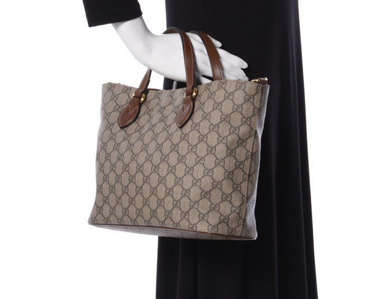 Gucci Monogram Caro Leather Canvas Tote