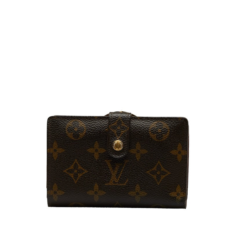 Louis Vuitton Monogram Vienna Double Fold Wallet M61663 Brown PVC Leather Louis Vuitton