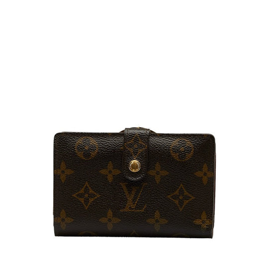 Louis Vuitton Monogram Vienna Double Fold Wallet M61663 Brown PVC Leather Louis Vuitton