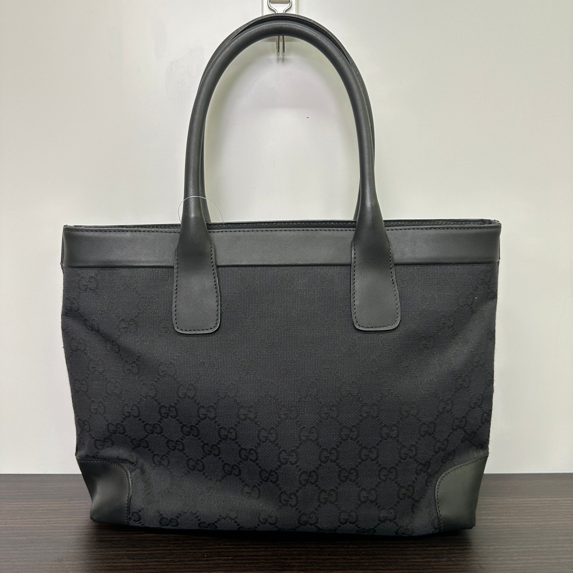 GUCCI GG Web Canvas Leather Black Shoulder Bag LB122221