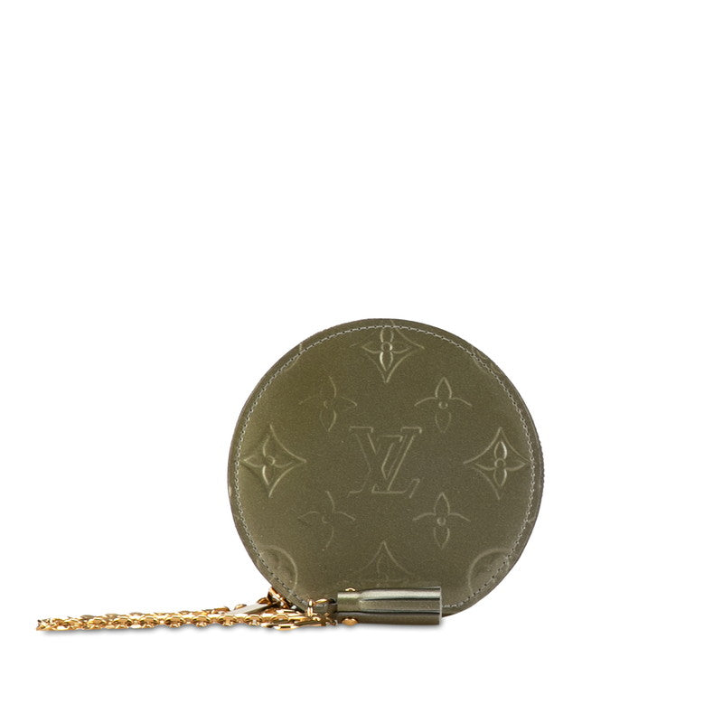 Louis Vuitton Monogram Vernis Portemoney Shapo Coin Case M91415 Grail Deco Light Olive Oil Patent Leather Louis Vuitton
