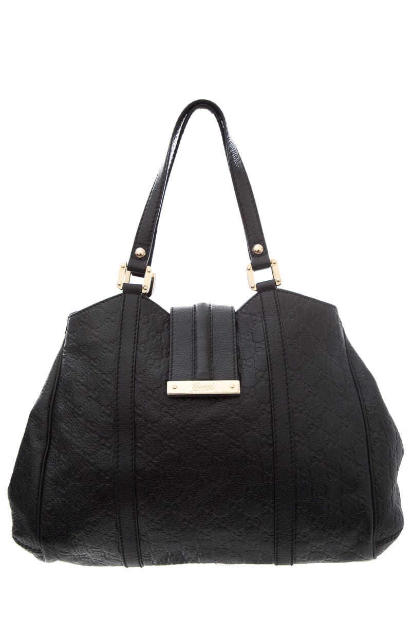 Gucci Guccissima Black Leather Shoulder Bag Style 1