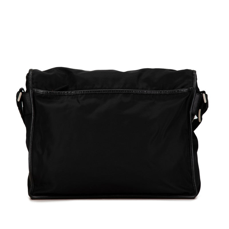 Prada Triangle Logo Plate Nylon Shoulder Bag