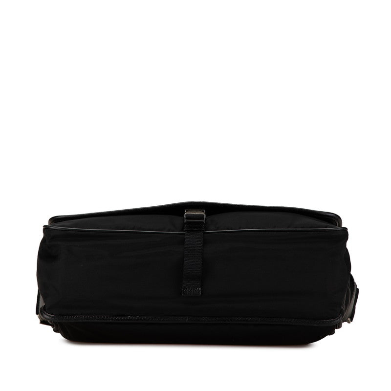 Prada Triangle Logo Plate Nylon Shoulder Bag