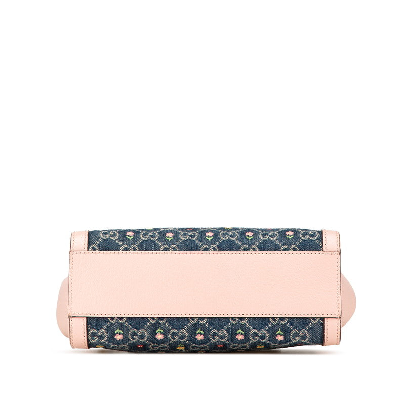 Gucci Ophidia Flower Embroidery Leather Denim 2way Bag Japan Exclusive