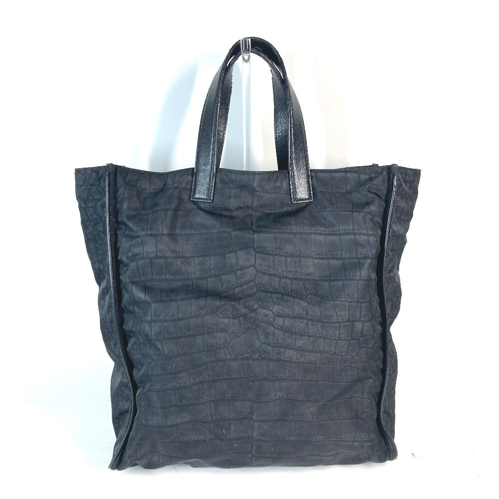 FENDI Tote Bag 7VA367 Nylon / leather black logo mens