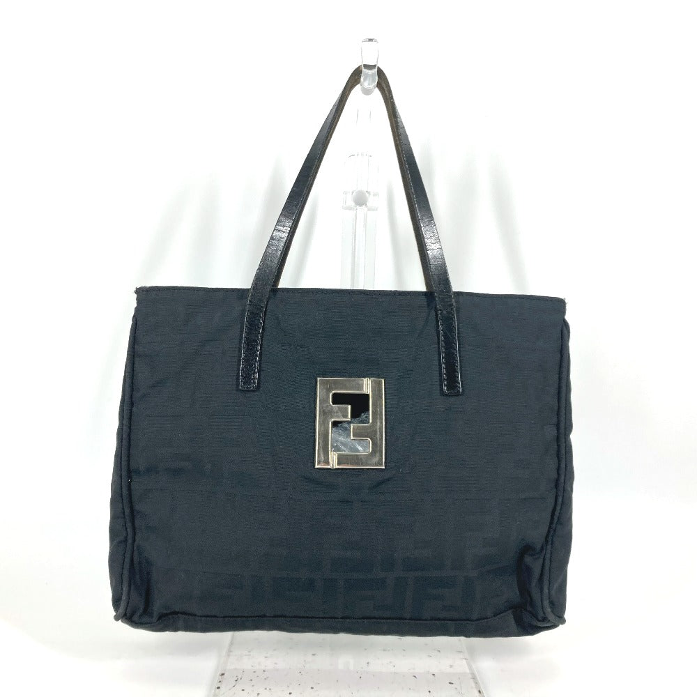 FENDI Tote Bag Nylon, Leather black Zucca Women