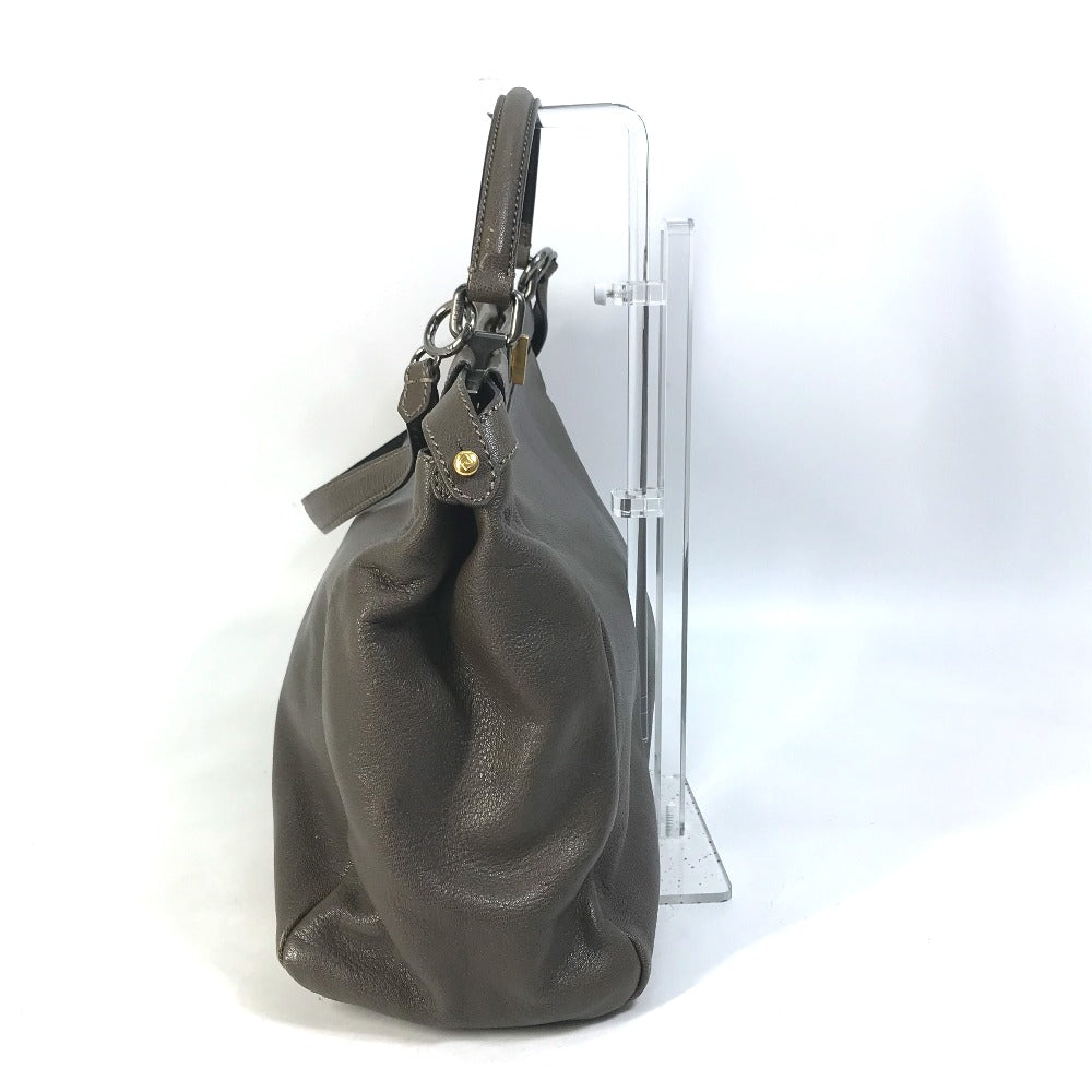 FENDI Handbag 8BN210 leather gray Inner Zucca Pattern Shoulder Bag Tote Bag Peekaboo Large Women