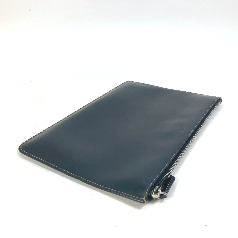 FENDI Clutch bag 7N0078 leather black Pouch Zucca logo mens