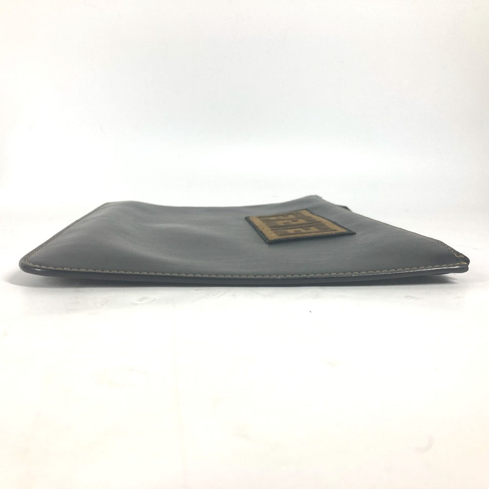 FENDI Clutch bag 7N0078 leather black Pouch Zucca logo mens