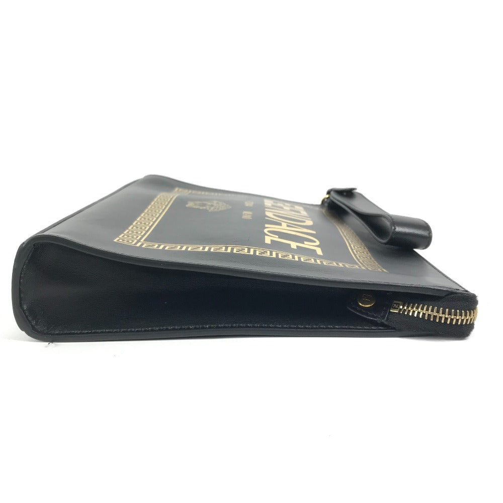 FENDI Clutch bag leather black Versace VERSACE collaboration FENDACE logo FENDACE Women(Unisex)