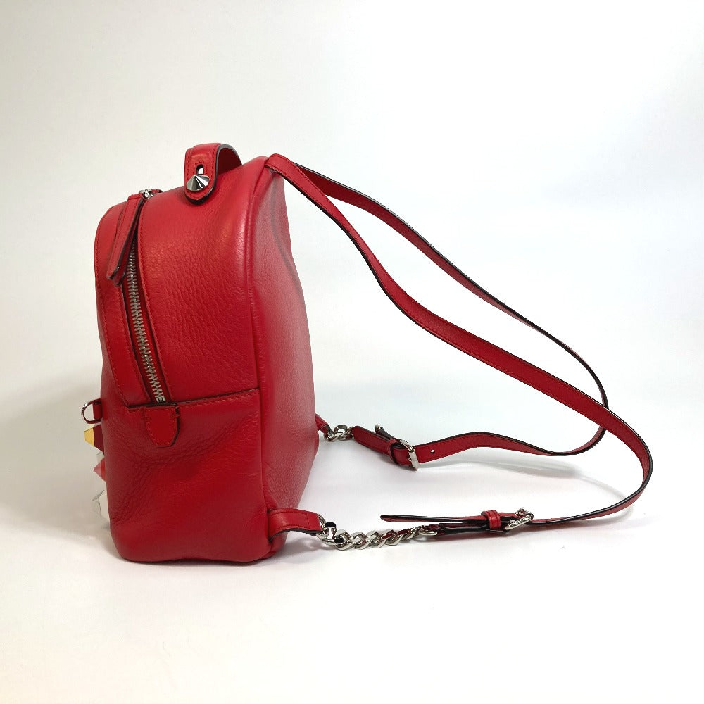 FENDI Backpack 8BZ038 leather Red Valentine limited color studs Mini backpack Women