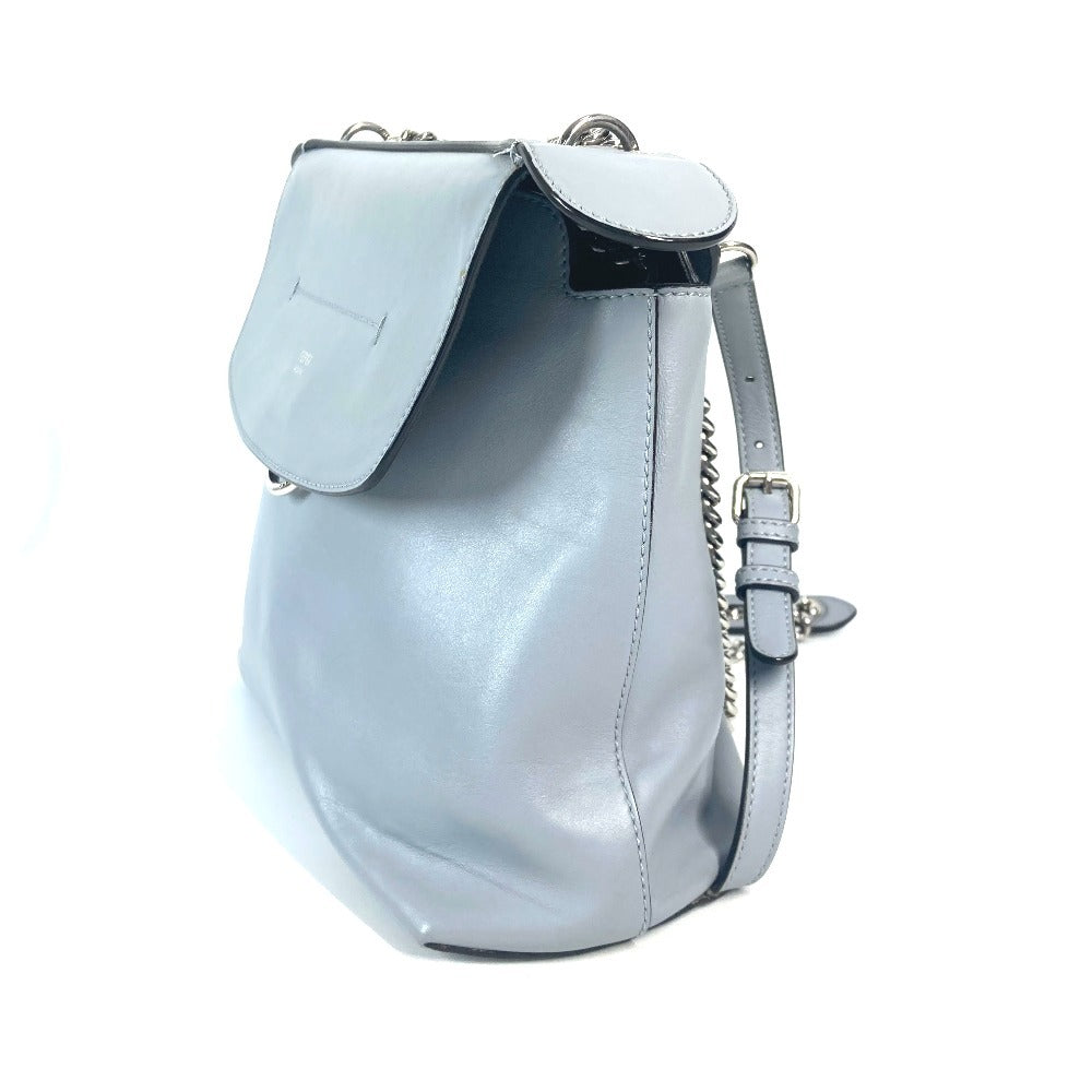 FENDI Backpack 8BZ042 leather blue to school Women