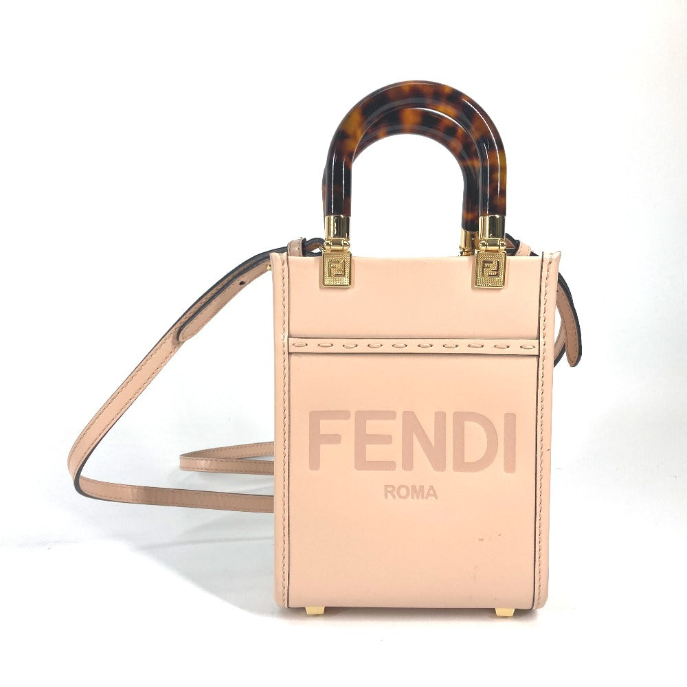 FENDI Handbag 8BS051 leather Beige type Shoulder Bag Crossbody bag sunshine shopper small Women