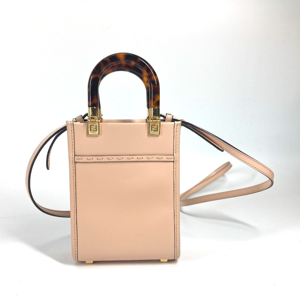 FENDI Handbag 8BS051 leather Beige type Shoulder Bag Crossbody bag sunshine shopper small Women