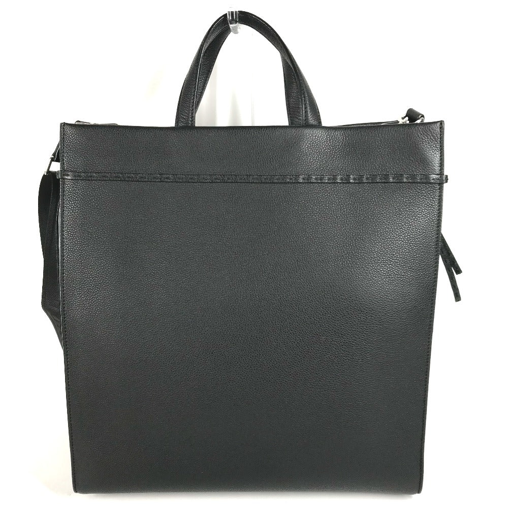FENDI Tote Bag 7VA583 leather black shoulder bag shopper medium mens