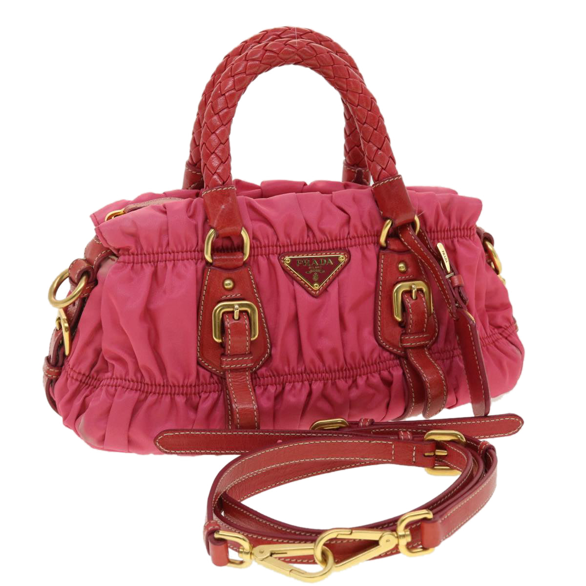 Prada Hand Bag Nylon 2way Pink