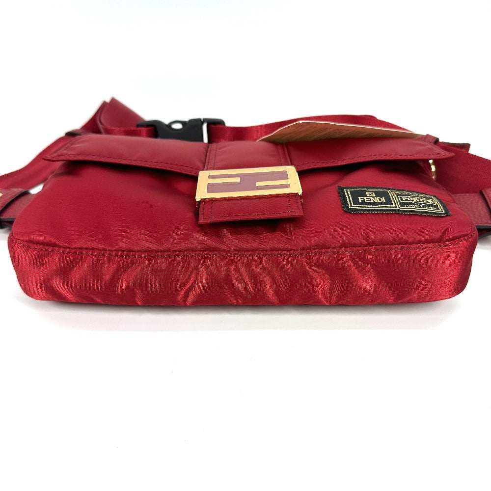 FENDI Shoulder Bag 7VA472 Nylon Red PORTER collaboration Bucket bag