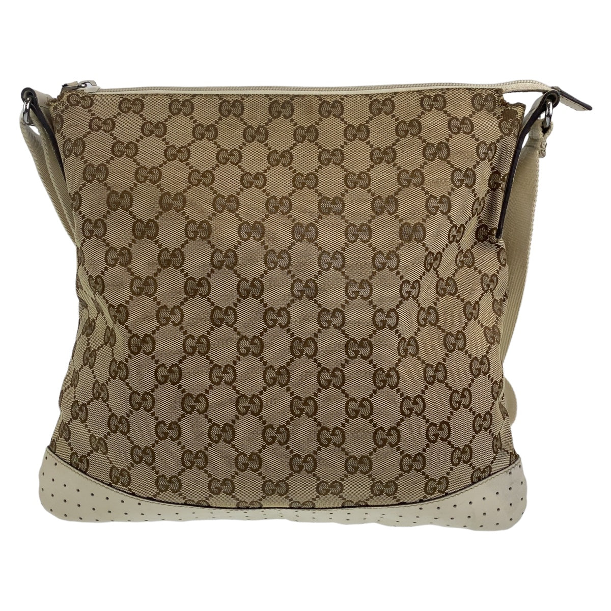 GUCCI Shoulder Bag 145857 GG canvas Beige SilverMetal Crossbody Shoulder Bag Messenger Bag GG pattern Women