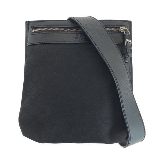 GUCCI Shoulder Bag 92562 GG canvas, leather Black SilverMetal Shoulder Bag pochette mens