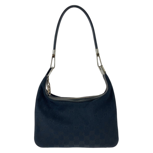 GUCCI Shoulder Bag 001 3812 GG canvas, leather Black SilverMetal Hobo Shoulder Bag Handbag Women