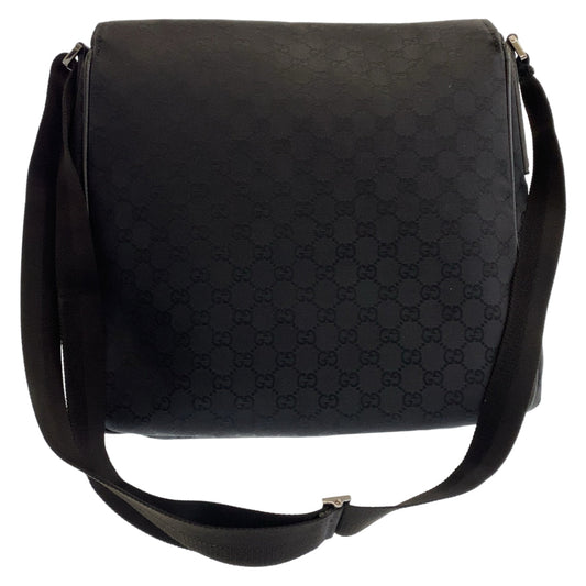 GUCCI Shoulder Bag 114269 GG canvas, leather Black Silver Metal Crossbody Shoulder Bag Messenger Bag mens
