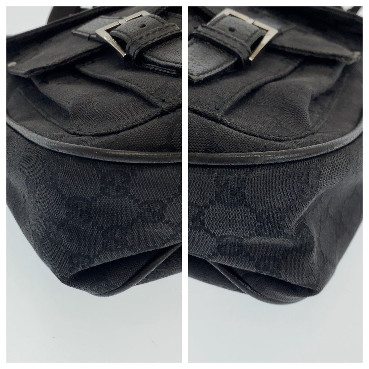 GUCCI Shoulder Bag 114269 GG canvas, leather Black Silver Metal Crossbody Shoulder Bag Messenger Bag mens