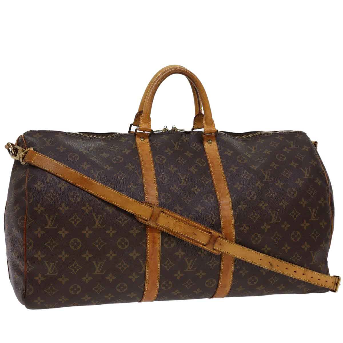 LOUIS VUITTON Monogram Keepall Bandouliere 55 Boston Bag M41414 LV 40712