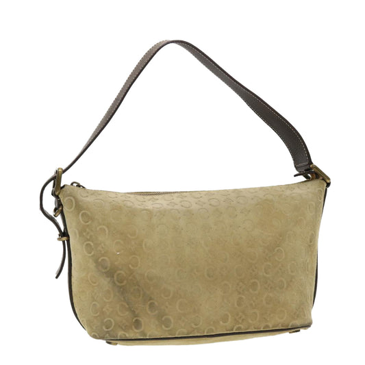 Luxury CELINE C Macadam Canvas Shoulder Bag Beige 40751