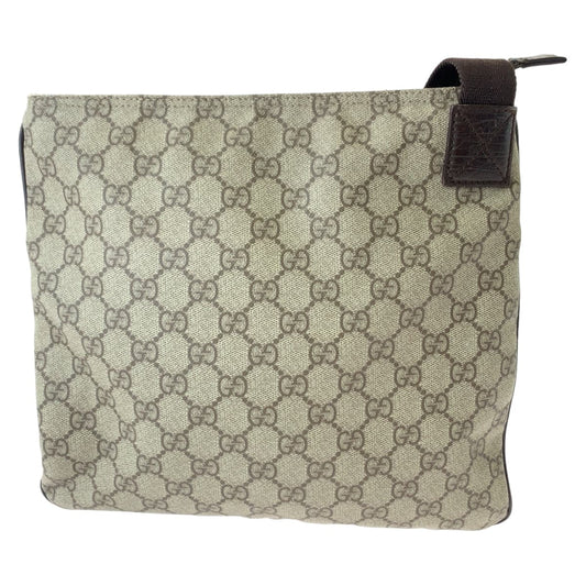 GUCCI Shoulder Bag 141626 GG Supreme Canvas Beige Brown SilverMetal Crossbody Shoulder Bag Messenger Bag mens