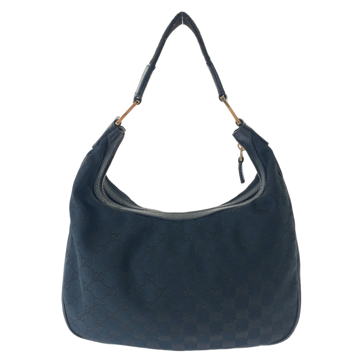 GUCCI Shoulder Bag 145757 GG canvas Black Silver Metal Hobo One Shoulder Bag Hobo Women