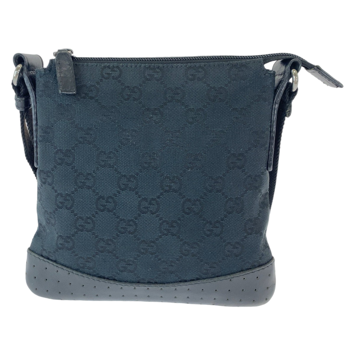 GUCCI Shoulder Bag 147671 GG canvas Black SilverMetal Crossbody Shoulder Bag Messenger Bag Women