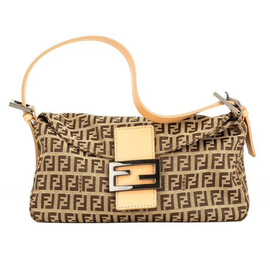 Fendi Brown Zucca Baguette