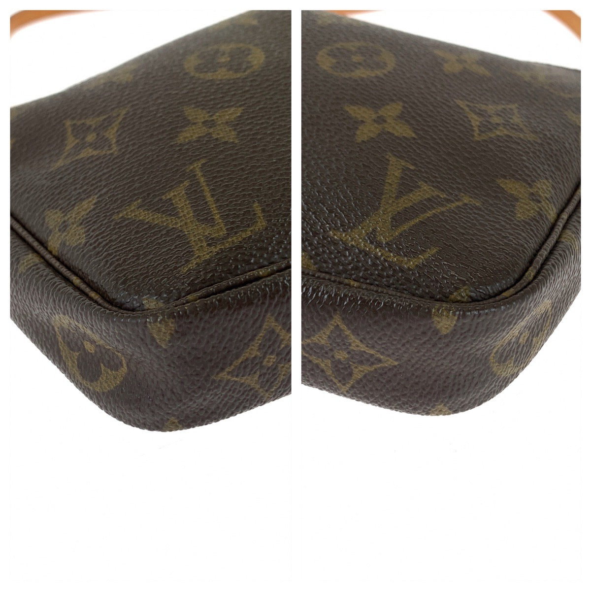 LOUIS VUITTON Handbag M40712 PVC Brown Gold Metal Handbag accessory pouch Monogram Accesspo Women