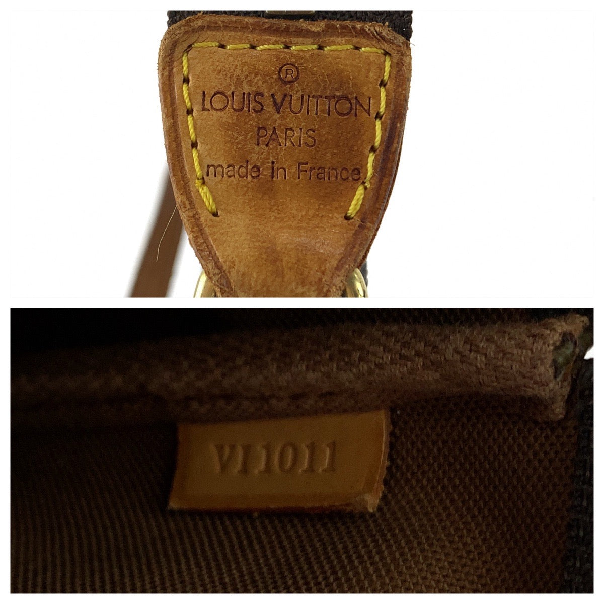 LOUIS VUITTON Handbag M40712 PVC Brown Gold Metal Handbag accessory pouch Monogram Accesspo Women
