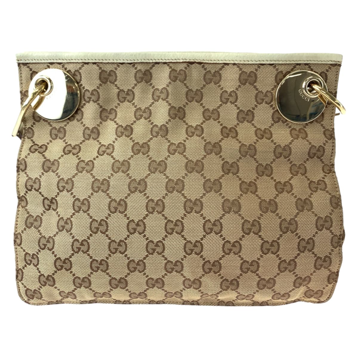 GUCCI Shoulder Bag 120841 GG canvas Brown Beige Gold Metal Shoulder Bag Crossbody Women