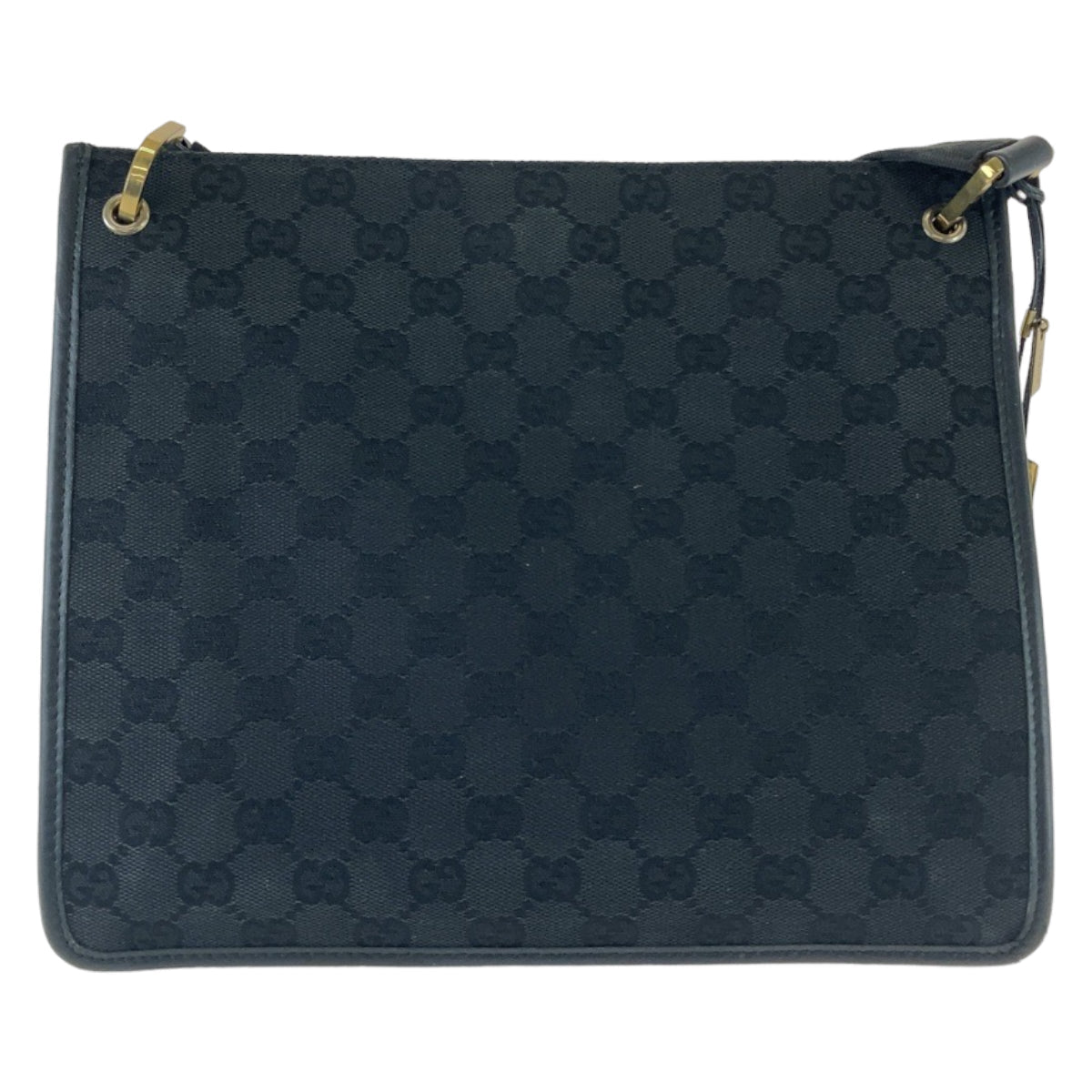 GUCCI Shoulder Bag 91762 GG canvas, leather Black Gold Metal Crossbody Shoulder Bag Pochette mens